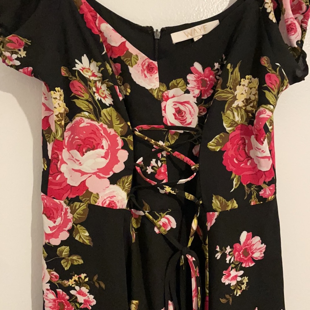 wayf off-the-shoulder floral dress